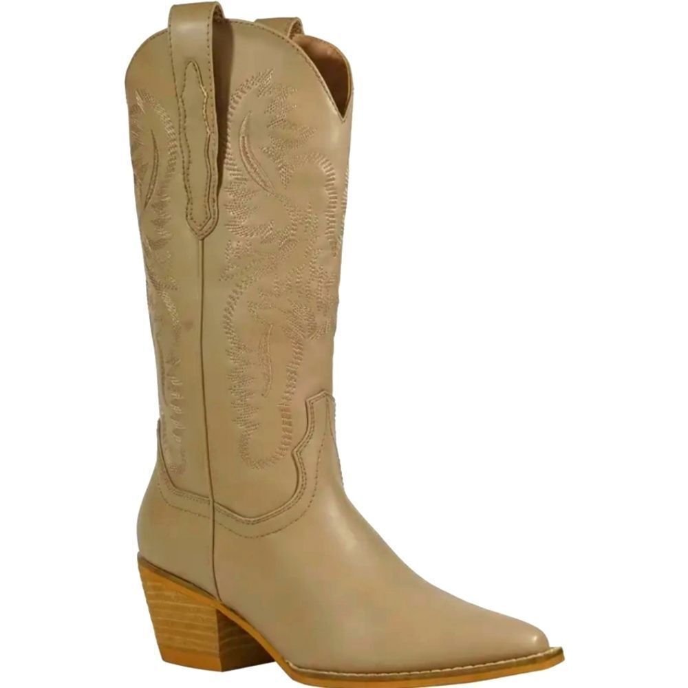 Ladies Cowboy Taupe Western Boots Sz 8.5